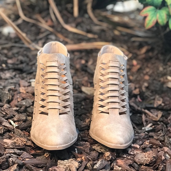 Woven ankle booties -taupe - Picture 2 of 4